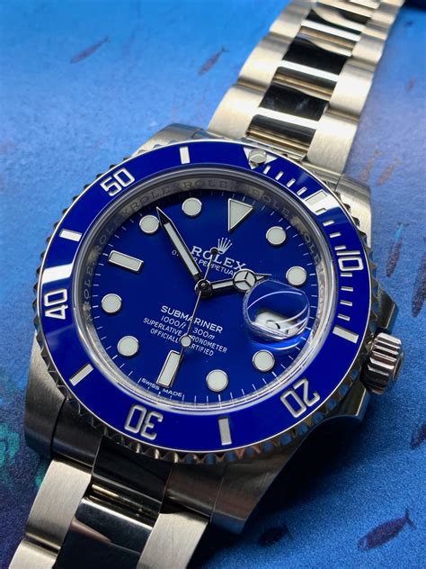 white gold rolex 116619lb|rolex submariner smurf for sale.